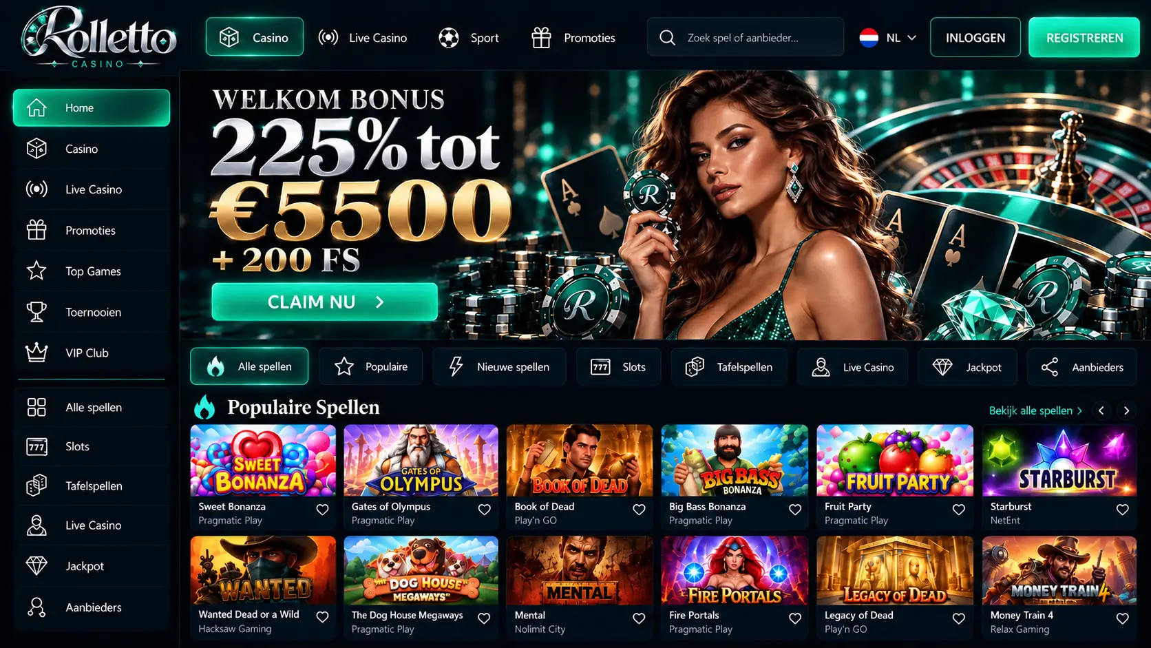 Rolletto Casino Nederland: Slots, Live Casino en Uitbetalingen image 1