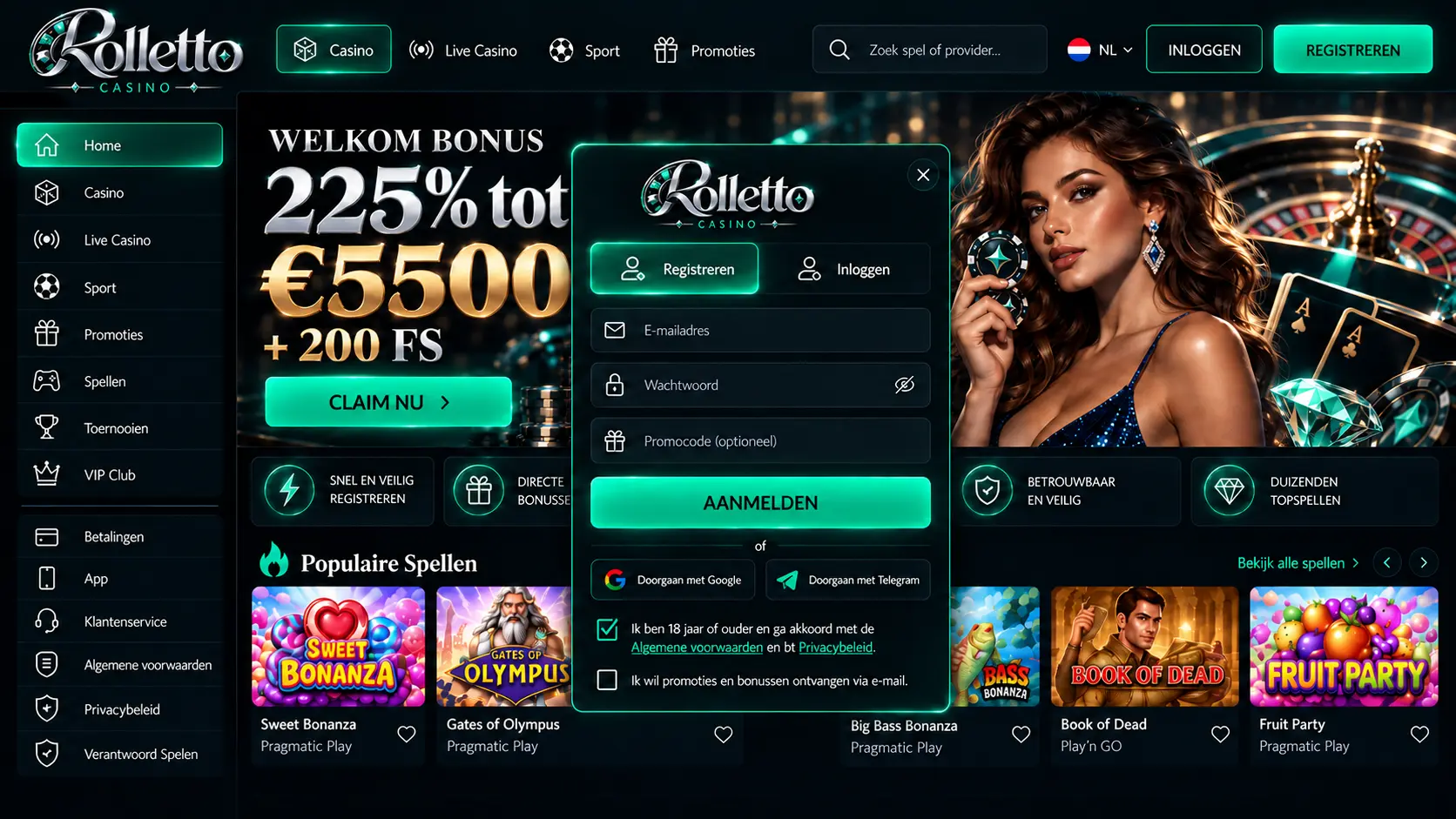 Rolletto Casino Nederland: Slots, Live Casino en Uitbetalingen image 2